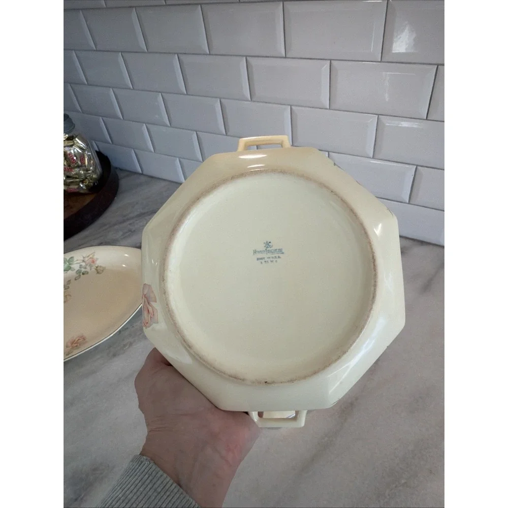 Vintage Homer Laughlin Casserole WV USA HLC Circa 1930's Antique Rose RARE ES009